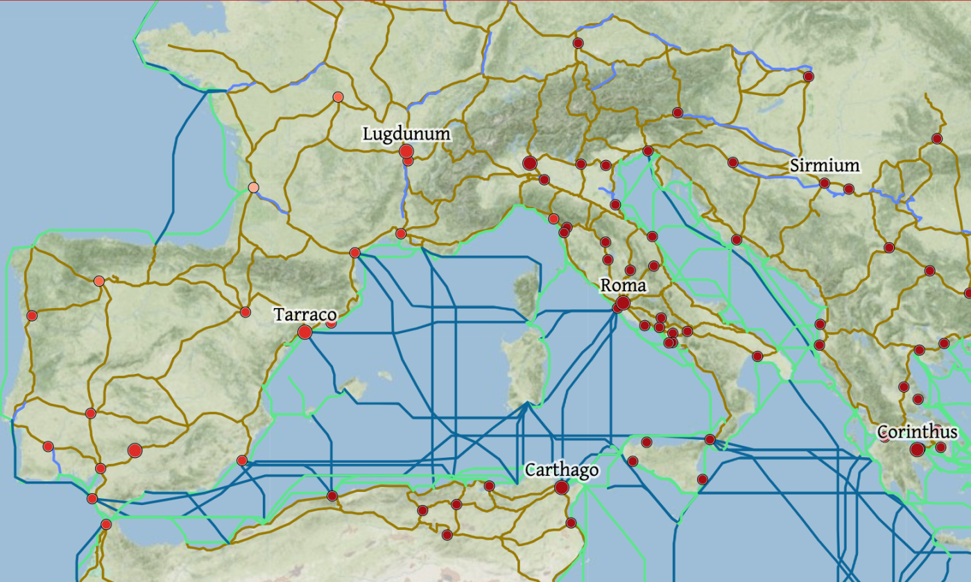 ORBIS, un “Google Maps” para recrear un viaje a través del Imperio Romano